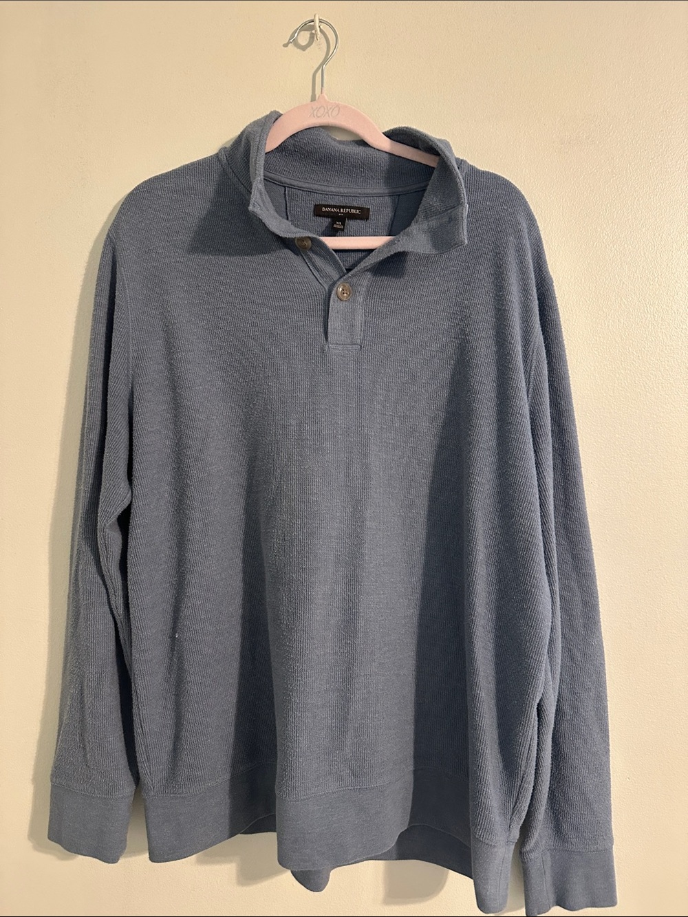 Banana Republic Men’s Slate Blue button-Up Knit Sweater
